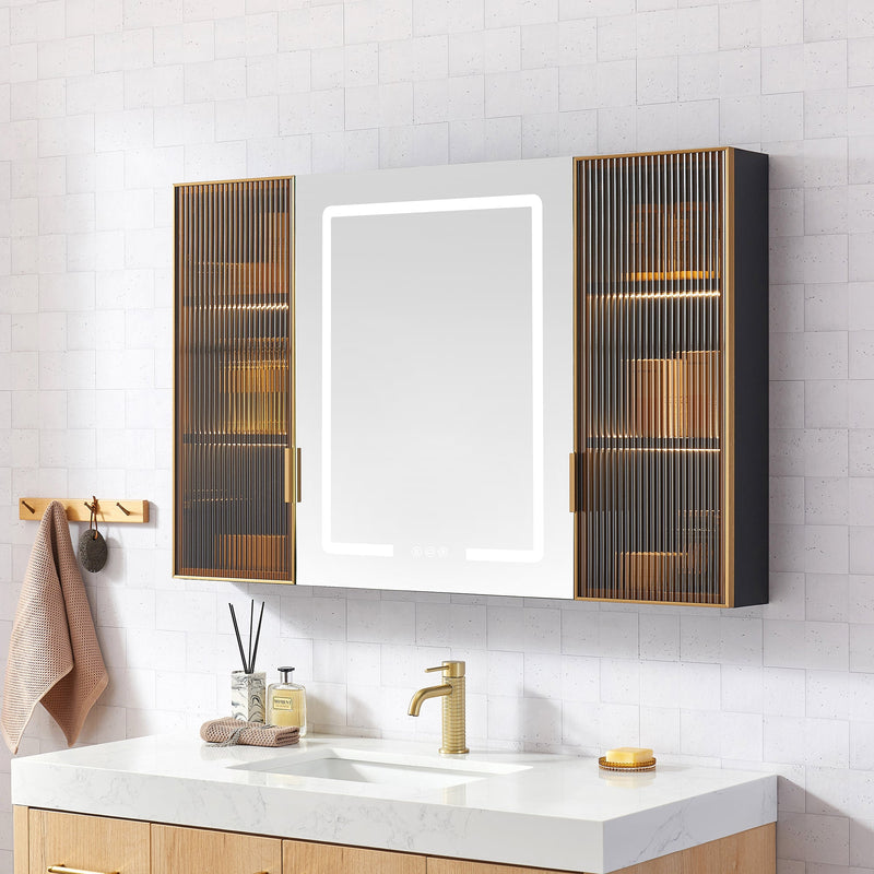 Vinnova 804548-MCB-LED Cervia 47.2" W x 29.5" H Rectangular Medicine Cabinet with Aluminum Frameless LED Mirror