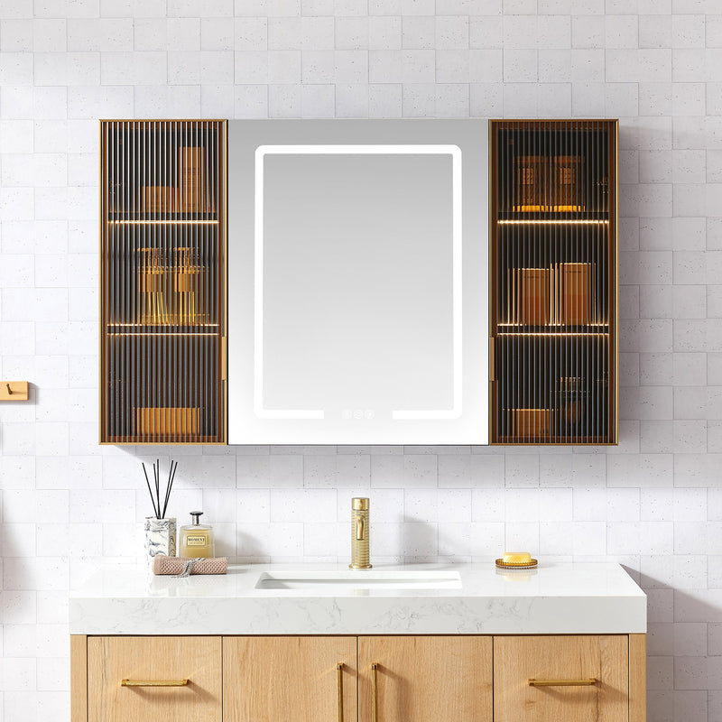 Vinnova 804548-MCB-LED Cervia 47.2" W x 29.5" H Rectangular Medicine Cabinet with Aluminum Frameless LED Mirror