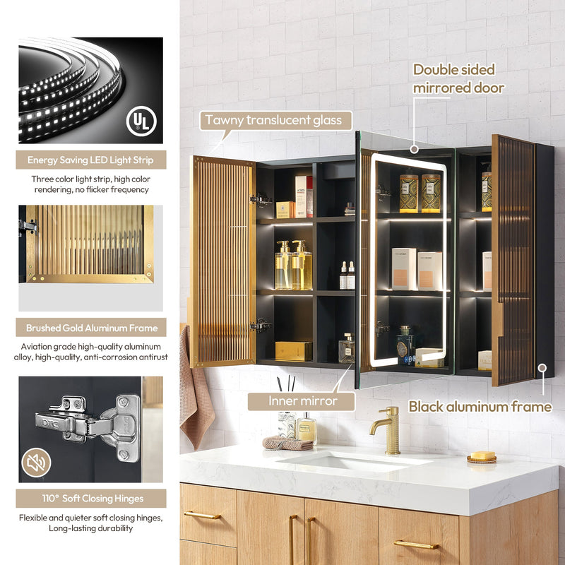 Vinnova 804548-MCB-LED Cervia 47.2" W x 29.5" H Rectangular Medicine Cabinet with Aluminum Frameless LED Mirror