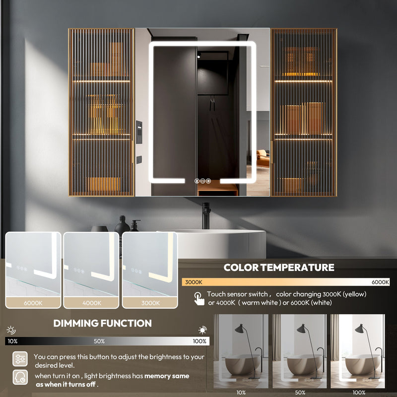 Vinnova 804548-MCB-LED Cervia 47.2" W x 29.5" H Rectangular Medicine Cabinet with Aluminum Frameless LED Mirror