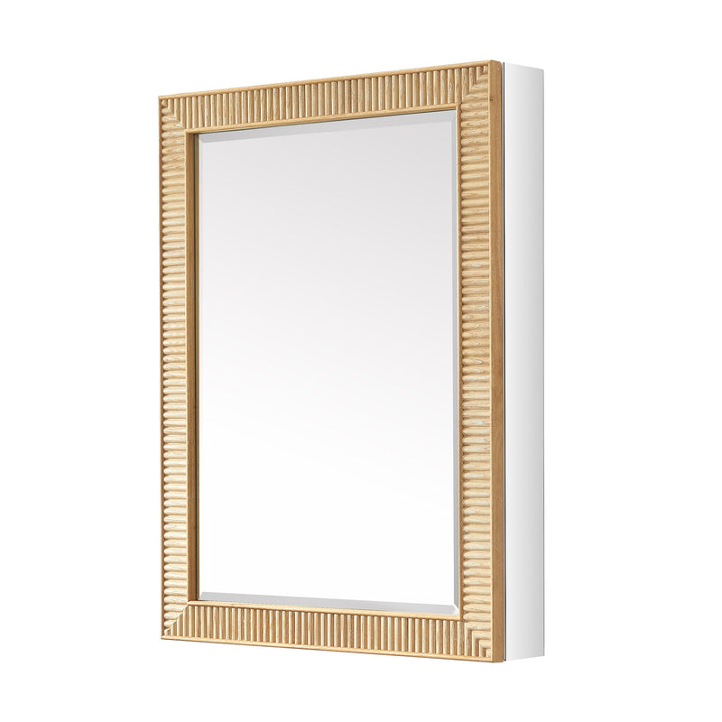 Vinnova 804824-MCB-WA Bangalore 24" W x 31.9" H Rectangular Wood Framed Medicine Cabinet in Washed Ash Grey