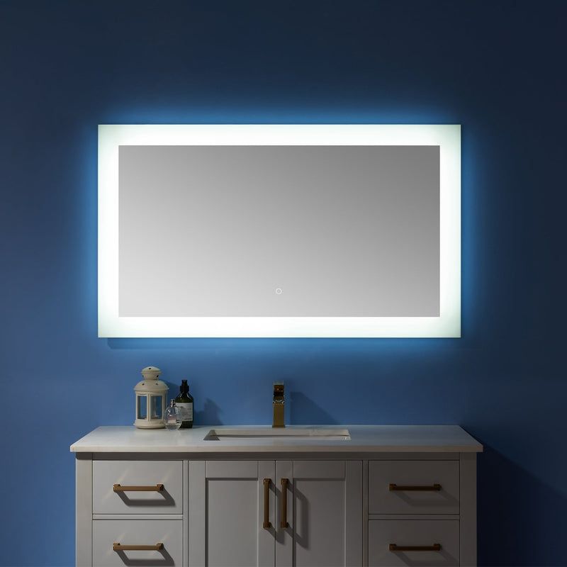 Vinnova 807048R-LED-AC Callista 48" Rectangle LED Lighted Accent Bathroom/Vanity Wall Mirror