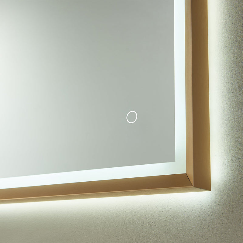 Vinnova 812024R-LED-GF Como Rectangle LED Lighted Accent Bathroom/Vanity Wall Mirror