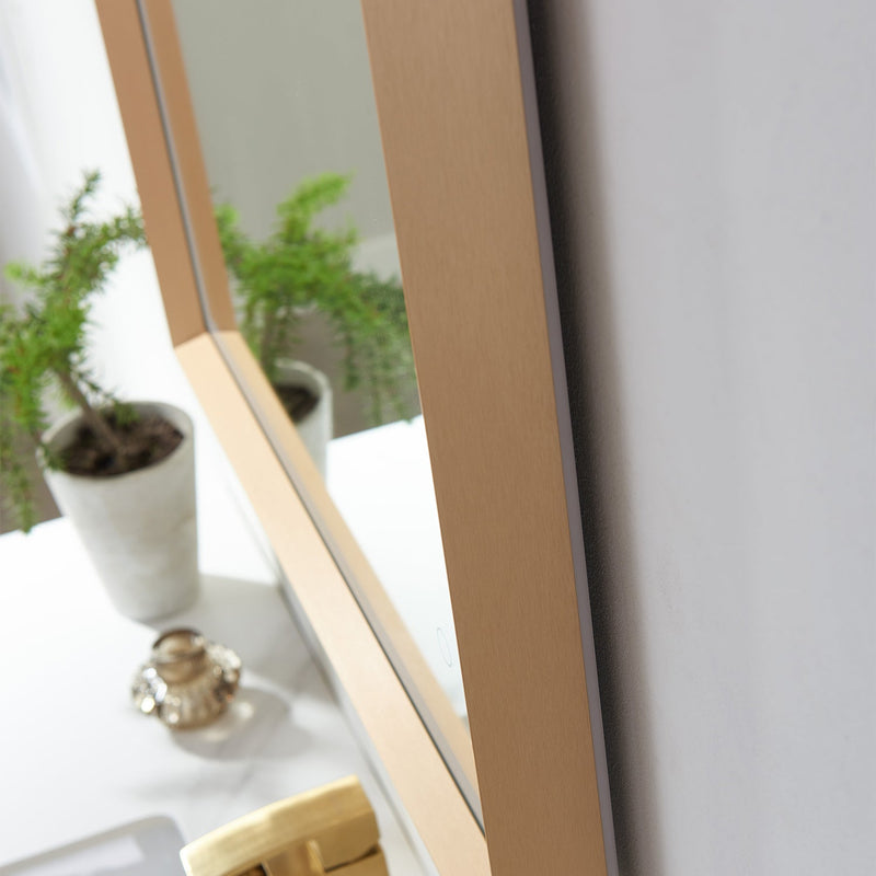 Vinnova 812024R-LED-GF Como Rectangle LED Lighted Accent Bathroom/Vanity Wall Mirror