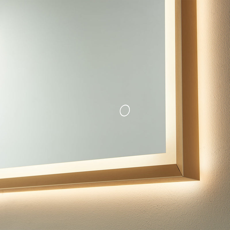 Vinnova 812024R-LED-GF Como Rectangle LED Lighted Accent Bathroom/Vanity Wall Mirror
