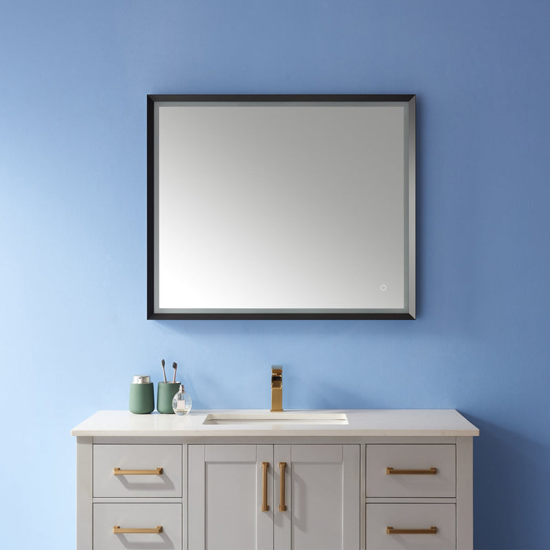 Vinnova 812024R-LED-GF Como Rectangle LED Lighted Accent Bathroom/Vanity Wall Mirror