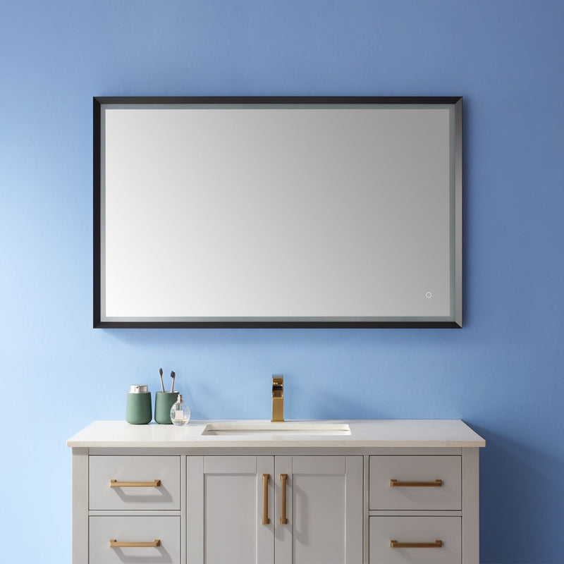 Vinnova 812024R-LED-GF Como Rectangle LED Lighted Accent Bathroom/Vanity Wall Mirror