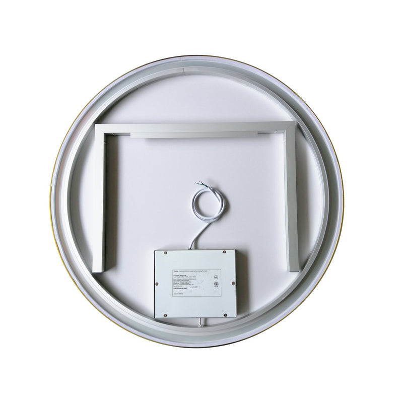 Vinnova 815032C-LED-GF Campobasso 32" Round LED Lighted Accent Bathroom/Vanity Wall Mirror
