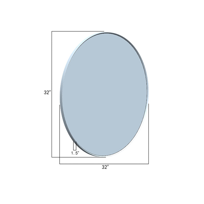 Vinnova 815032C-LED-GF Campobasso 32" Round LED Lighted Accent Bathroom/Vanity Wall Mirror