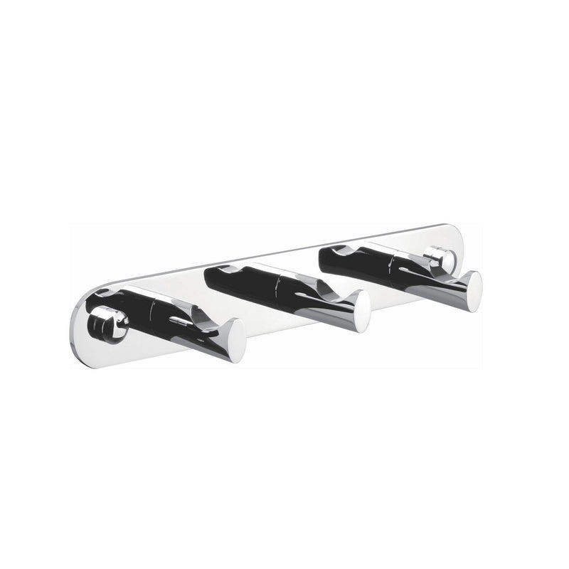 Kube Bath 8154-3 Aqua Rondo Robe Hook with 3 Hooks, Chrome
