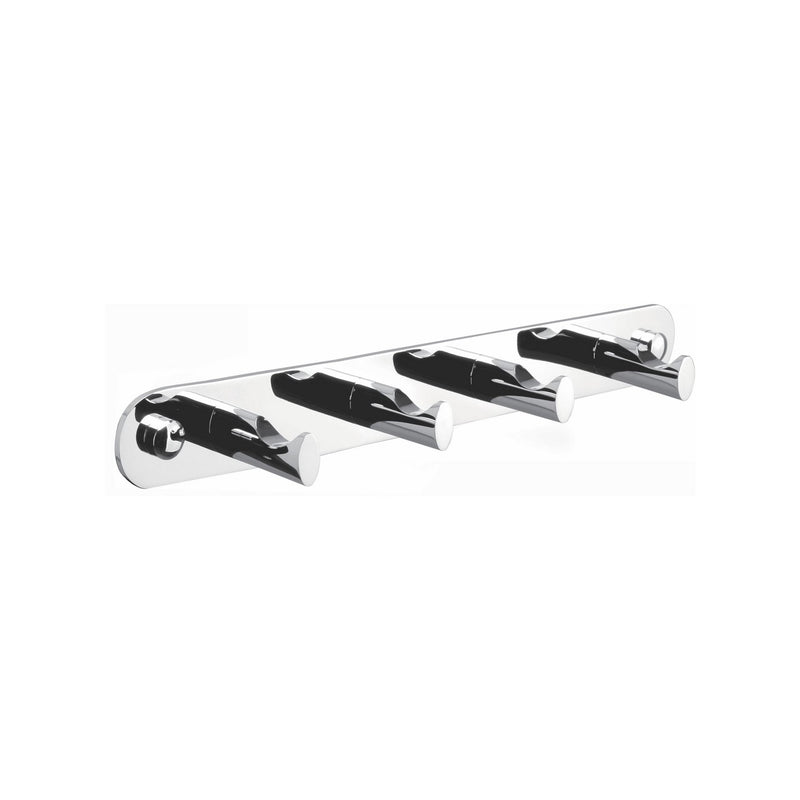 Kube Bath 8154-4 Aqua Rondo Robe Hook with 4 Hooks, Chrome