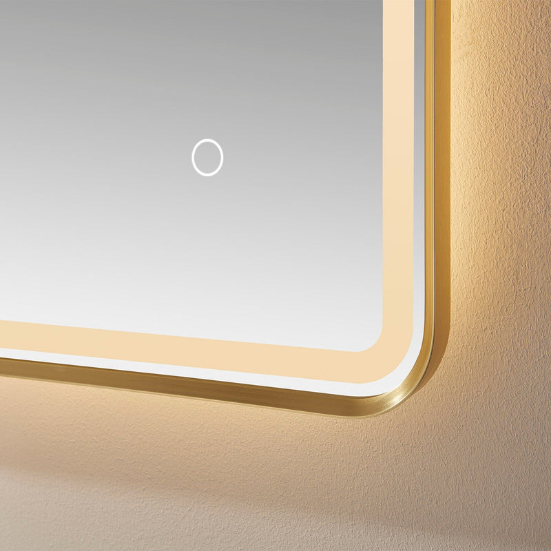 Vinnova 816024R-LED-BF Piceno 24" Rectangle LED Lighted Accent Bathroom/Vanity Wall Mirror
