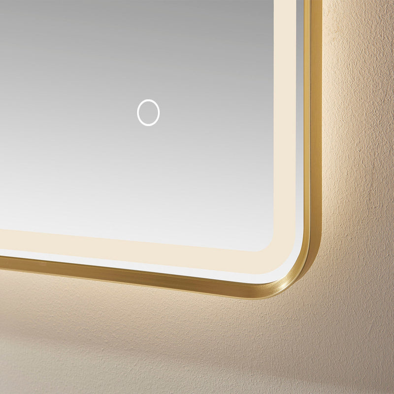 Vinnova 816024R-LED-BF Piceno 24" Rectangle LED Lighted Accent Bathroom/Vanity Wall Mirror