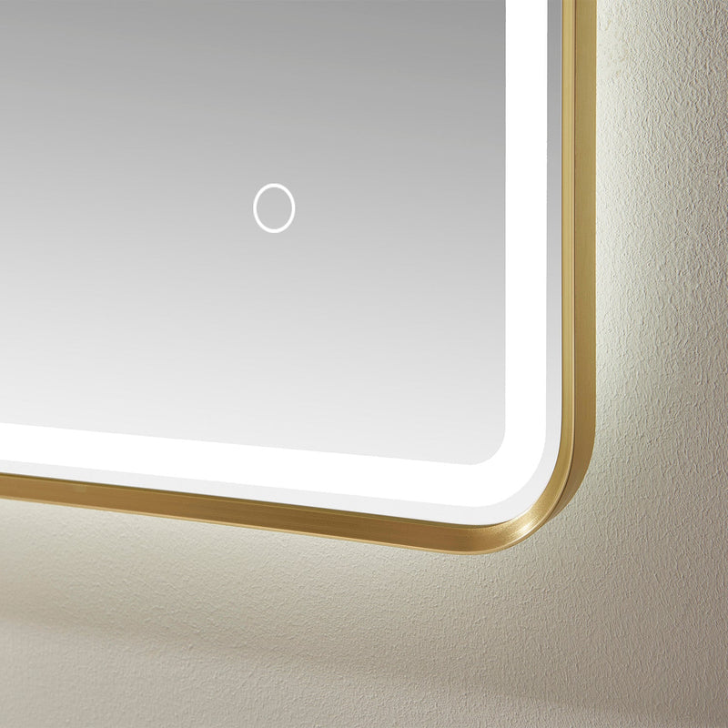 Vinnova 816024R-LED-BF Piceno 24" Rectangle LED Lighted Accent Bathroom/Vanity Wall Mirror