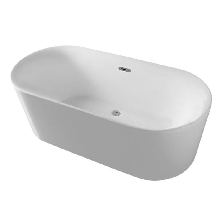 Trone F5930 Flora 59" x 30" Freestanding Acrylic Soaking Bathtub - White - view 8