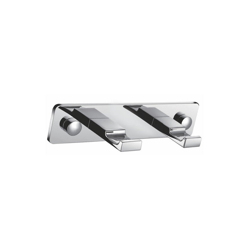 Kube Bath 8219-2 Aqua Piazza Robe Hook with 2 Hooks, Chrome