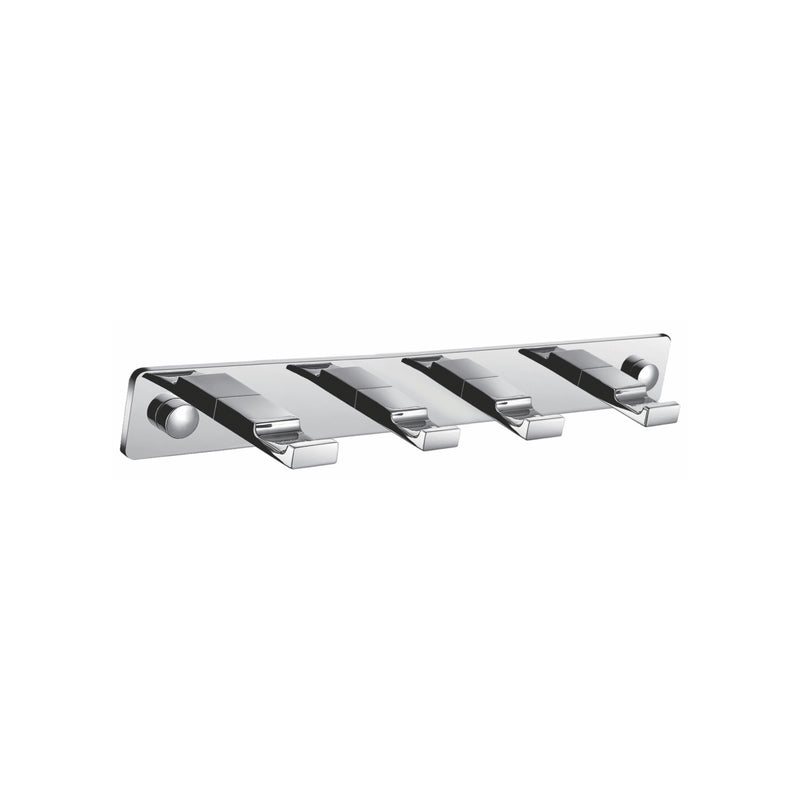 Kube Bath 8219-4 Aqua Piazza Robe Hook with 4 Hooks, Chrome