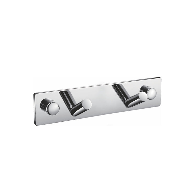 Kube Bath 8220-2 Aqua Chiaro Robe Hook with 2 Hooks, Chrome