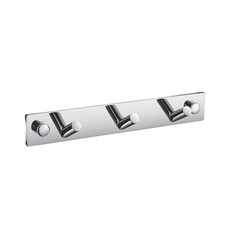 Kube Bath 8220-3 Aqua Chiaro Robe Hook with 3 Hooks, Chrome