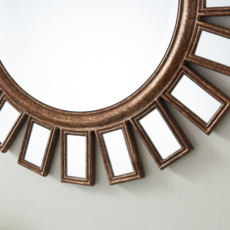 Vinnova 826030-CMIR-AB Vinnova Avellino 30" Circle Bathroom/Vanity Antique Brass framed Wall Mirror