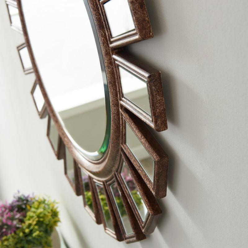 Vinnova 826030-CMIR-AB Vinnova Avellino 30" Circle Bathroom/Vanity Antique Brass framed Wall Mirror