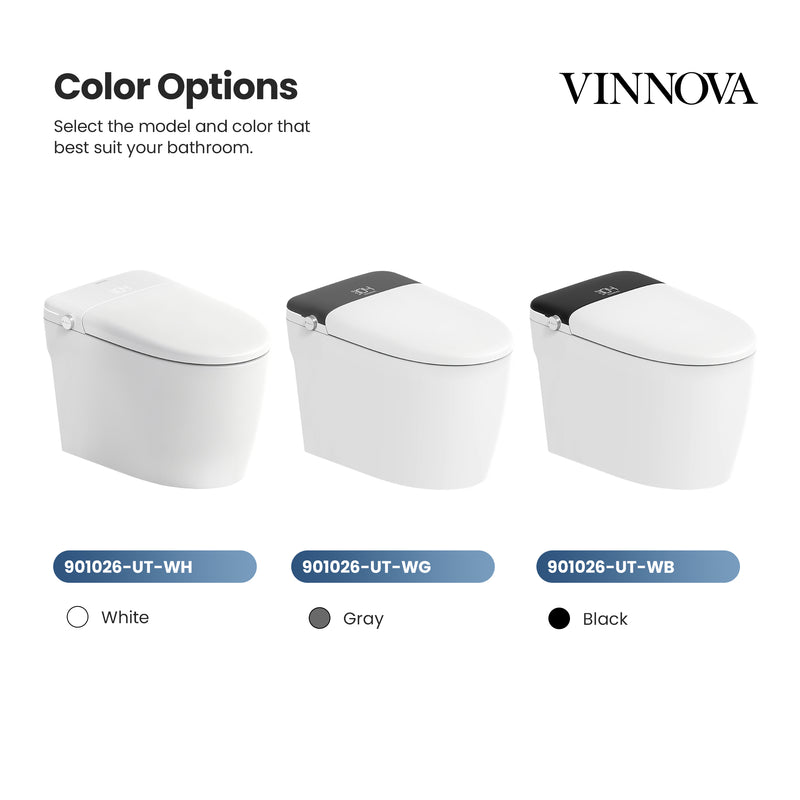 Vinnova 901026-UT-WB Madrid Smart Bidet Toilet ULTRA Version with White/Black Lid - view 22