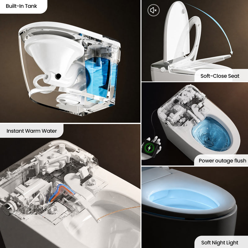 Vinnova 901026-UT-WG Madrid Smart Bidet Toilet ULTRA Version with White/Gray Lid - view 16