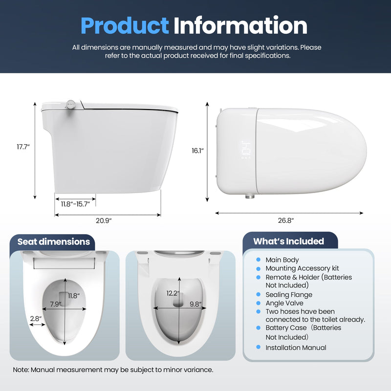 Vinnova 901026-UT-WH Madrid Smart Bidet Toilet ULTRA Version