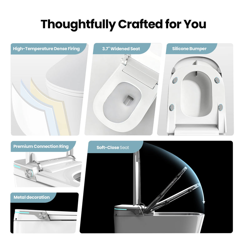 Vinnova 903028-MT-WH Yecla Elongated  Smart Bidet Toilet MAX Version