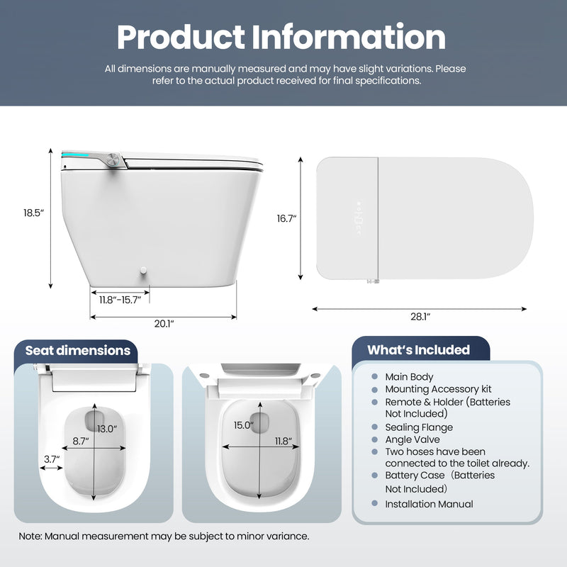 Vinnova 903028-MT-WH Yecla Elongated  Smart Bidet Toilet MAX Version