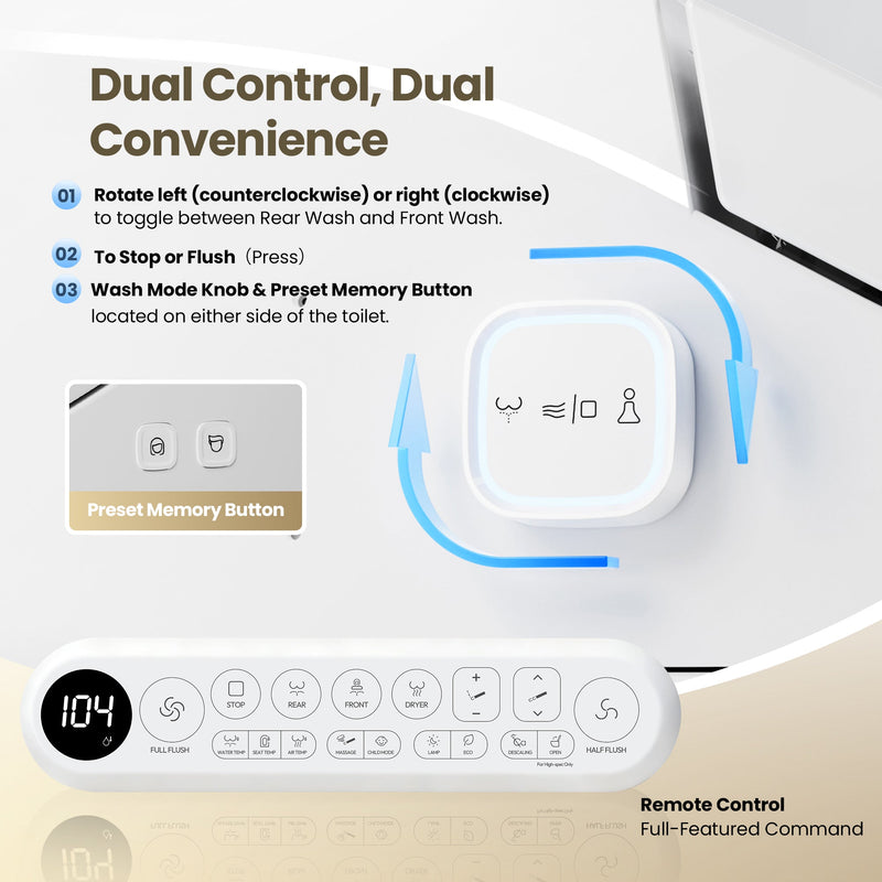 Vinnova 904028-PT-WH Vittuone Elongated  Smart Bidet Toilet ULTRA PLUS Version