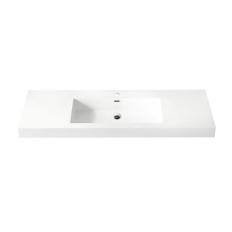 Vinnova 9248-BAS-WH Ablitas Square White Finish Composite Granite Stone Vessel Bathroom Vanity Sink