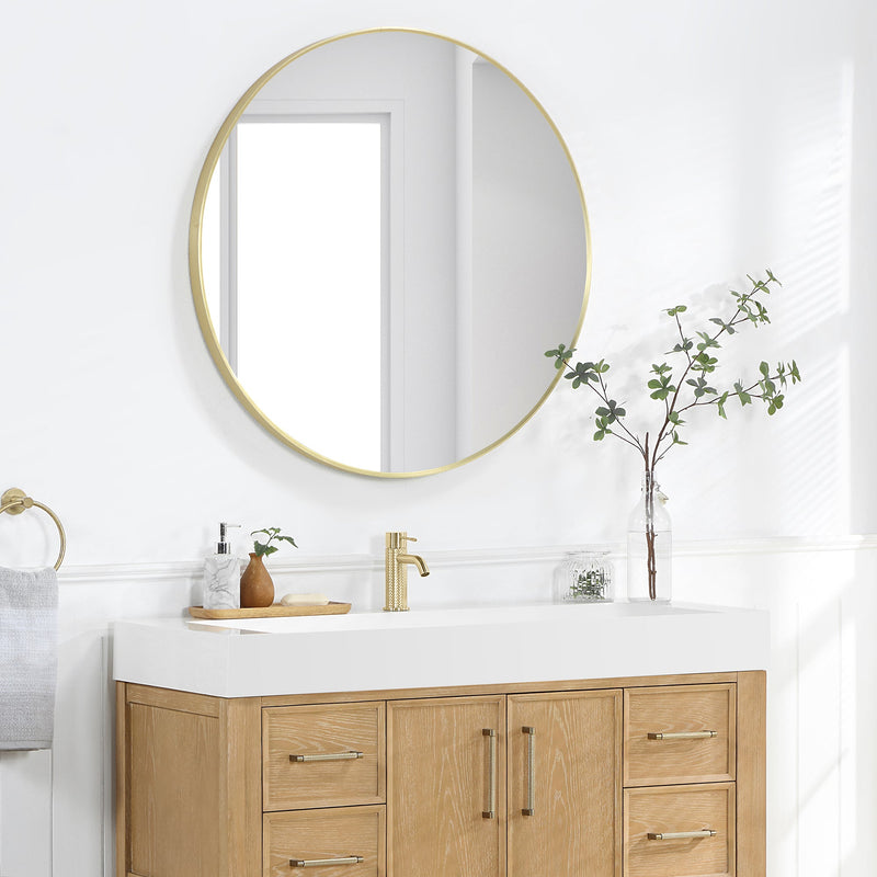 Vinnova 9256-BAS-WH Vinnova Vera 47.4" Rectangular White Composite Granite Stone Console Bathroom Vanity Sink