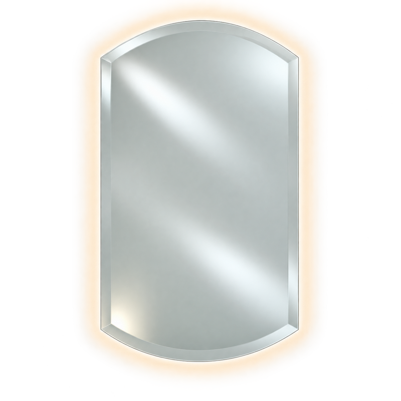 Afina RM-920-LED Radiance 20" W x 38" H Frameless Double Arch Bevel Wall Mirror with LED Backlighting