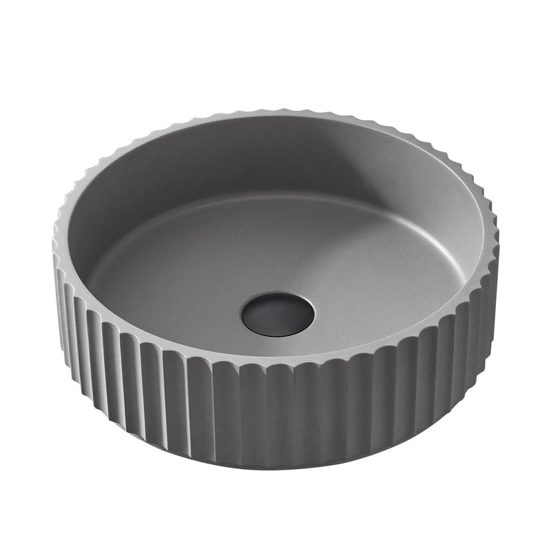 Vinnova 9262-BAS-GR Vinnova Lagos Grey Concrete Circular Vessel Bathroom Sink