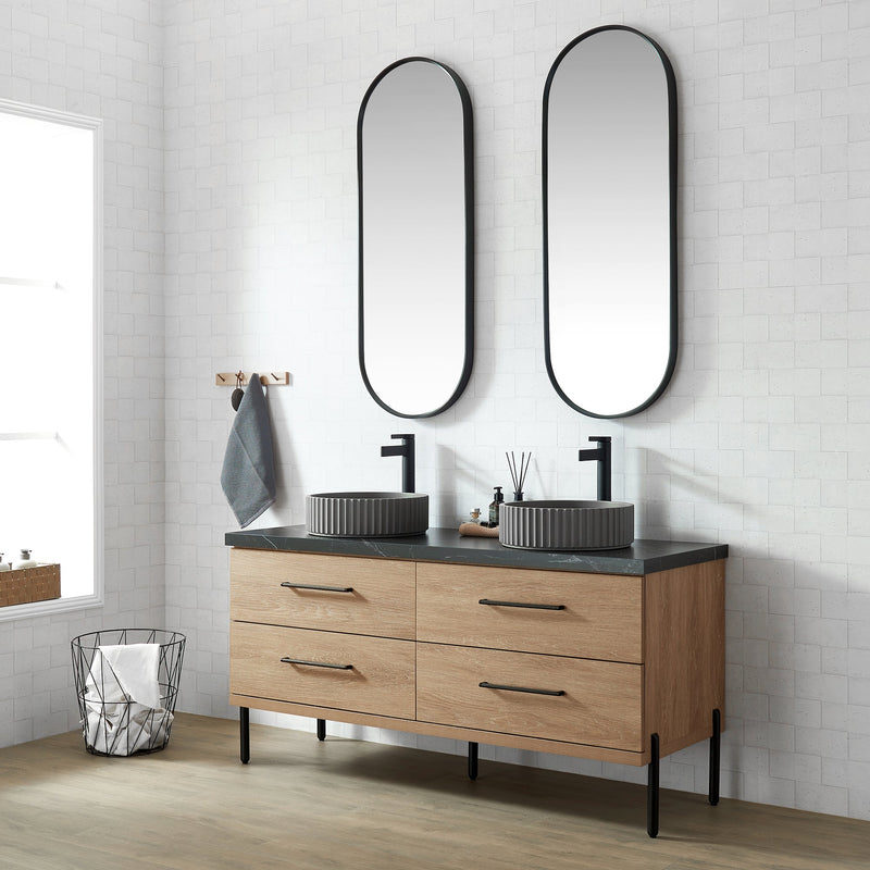 Vinnova 9262-BAS-GR Vinnova Lagos Grey Concrete Circular Vessel Bathroom Sink