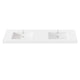 Vinnova 9284-BAS-WH Ablitas 84" Rectangular White Composite Granite Stone Console Bathroom Vanity Sink