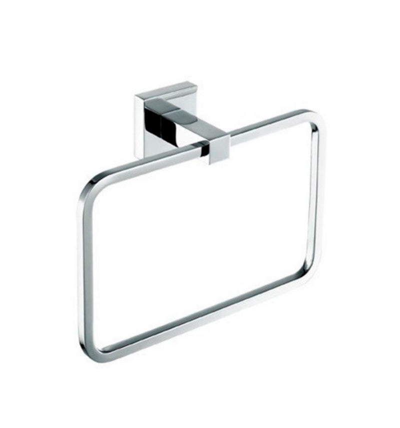 Kube Bath 93602 Aqua Piazza Towel Ring, Chrome