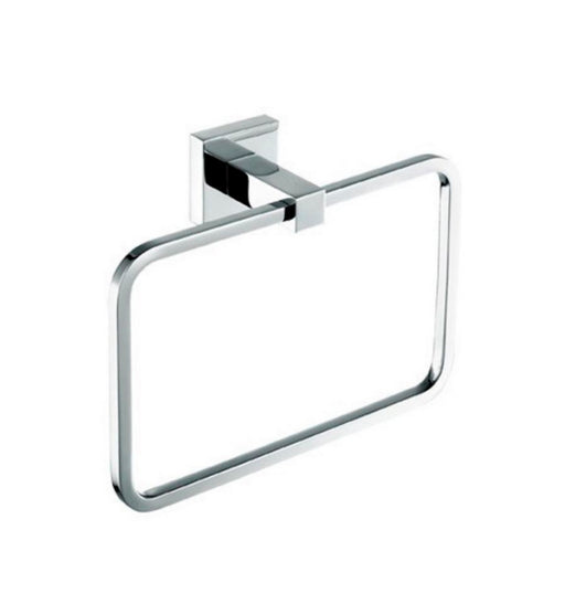 Kube Bath 93602 Aqua Piazza Towel Ring, Chrome