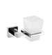 Kube Bath 93605 Aqua Piazza Frosted Glass Tumbler Holder, Chrome