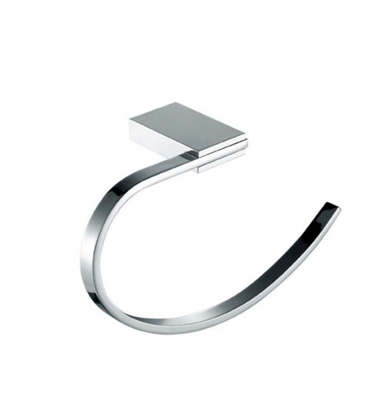 Kube Bath 94002 Aqua Fino Towel Ring, Chrome
