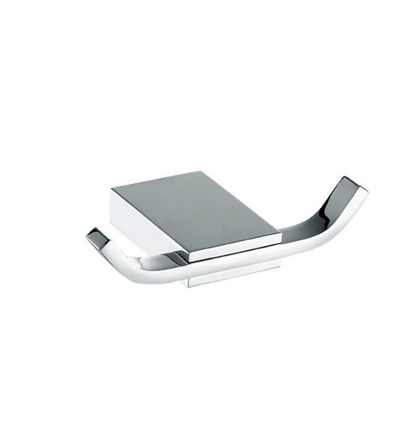 Kube Bath 94004 Aqua Fino Double Robe Hook, Chrome