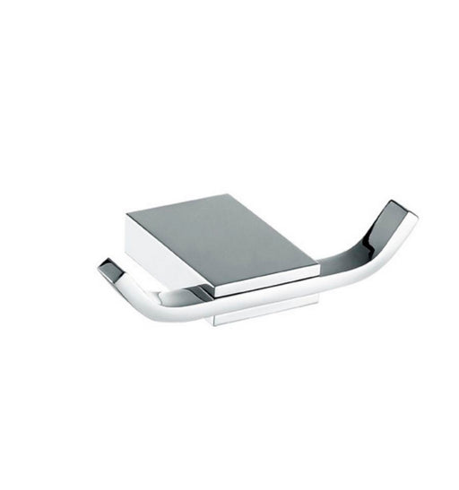 Kube Bath 94004 Aqua Fino Double Robe Hook, Chrome