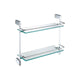 Kube Bath 94012 Aqua Fino Double Glass Shelf, Chrome