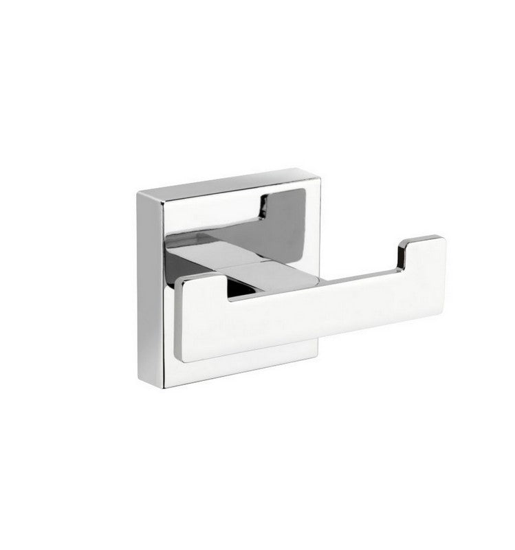 Kube Bath 9725 Aqua Plato Double Robe Hook, Chrome
