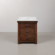 Aberdeen 30 in. W x 22 in. D Vanity in Rustic Sierra with Marble Vanity Top in White with White Basin