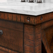 Aberdeen 30 in. W x 22 in. D Vanity in Rustic Sierra with Marble Vanity Top in White with White Basin