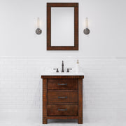 Aberdeen 30 in. W x 22 in. D Vanity in Rustic Sierra with Marble Vanity Top in White with White Basin