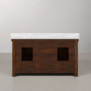 AB60CW03RS - Aberdeen 60 In. Double Sink Pre-Assembled Farmhouse Style Bathroom Vanity With 1" Carrara White Marble Top