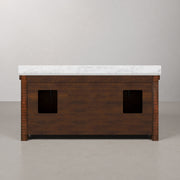 AB72CW03RS - Aberdeen 72 In. Double Sink Pre-Assembled Farmhouse Style Bathroom Vanity With 1" Carrara White Marble Top